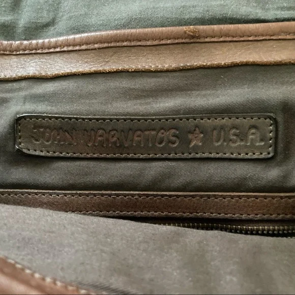 John Varvatos Leather Messenger Bag